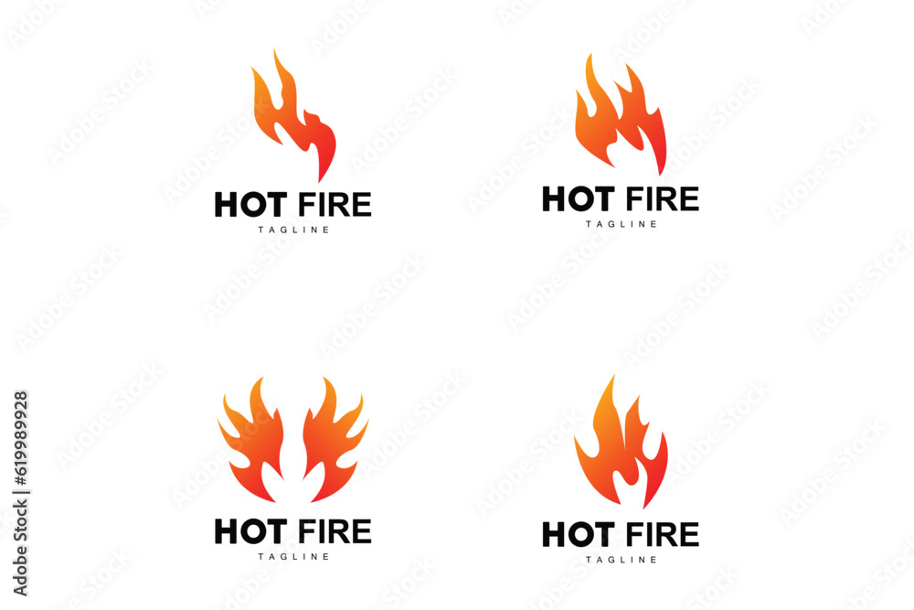 Fire Logo, Burning Hot Flame Vector, Simple Design Template Illustration Fire Logo, Burning Hot Flame Vector, Simple Design Template Illustration