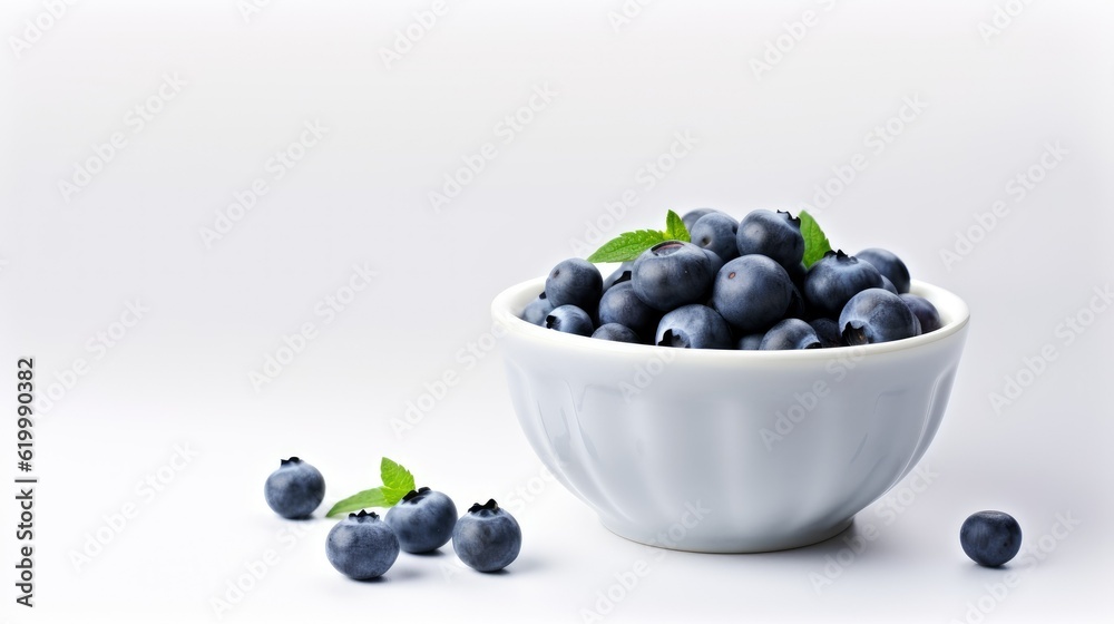 Blueberries in a bowl isolated on a white background. Fresh juicy blueberries. Healthy food concept. Blueberries in a bowl isolated on a white background. Fresh juicy blueberries. Healthy food concept.