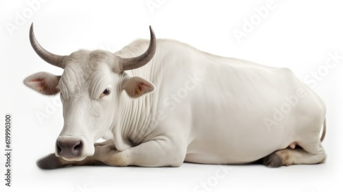 Big white cow with text space can use for advertising  ads  branding