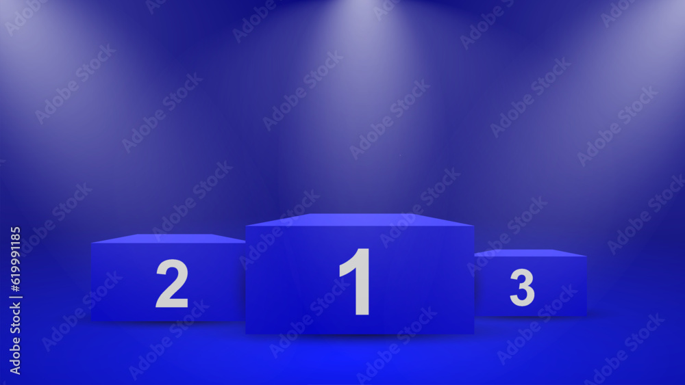 Winners podium with spotlights. Alas. Vector illustration eps 10. Winners podium with spotlights. Alas. Vector illustration eps 10.
