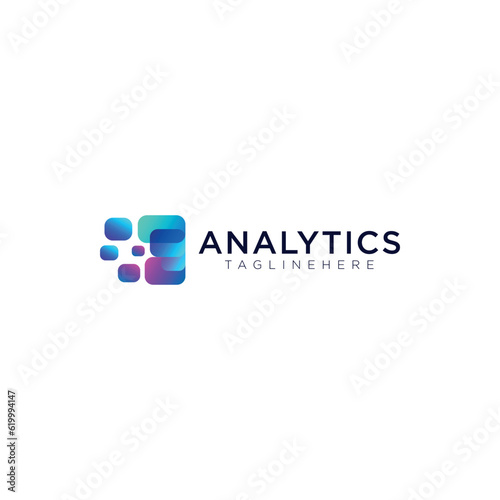 Vector data analyst logo design template art