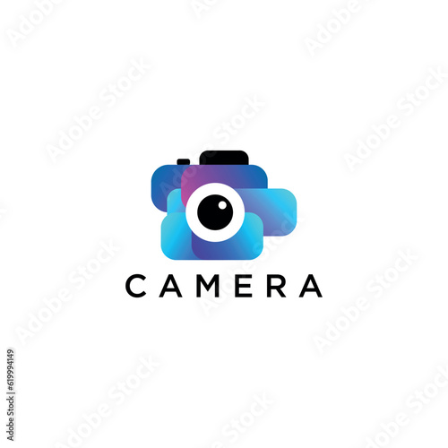 Vector abstract camera photography gradient logo template design art