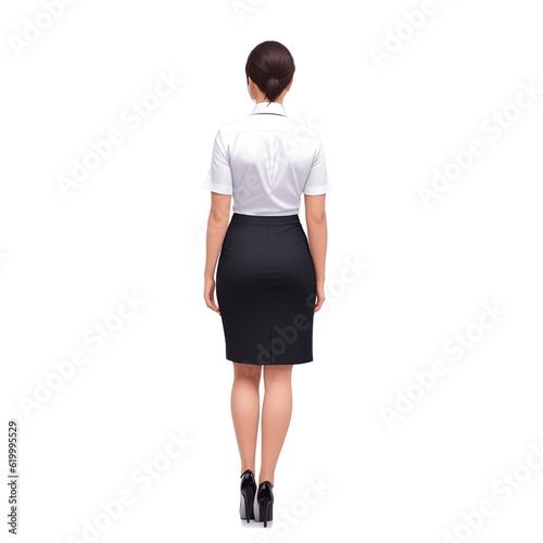 Back view of woman in suit