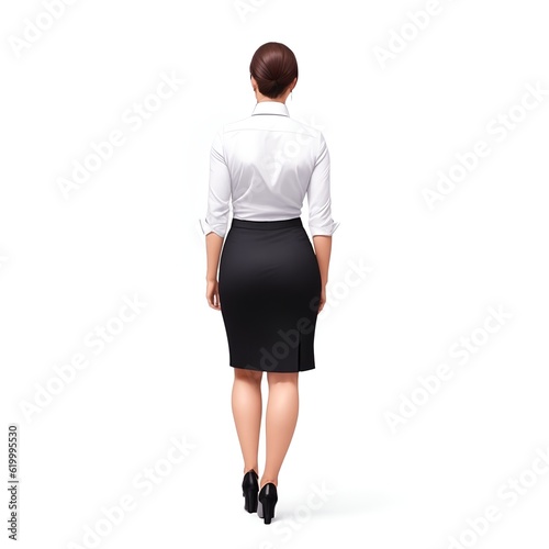 Back view of woman in suit