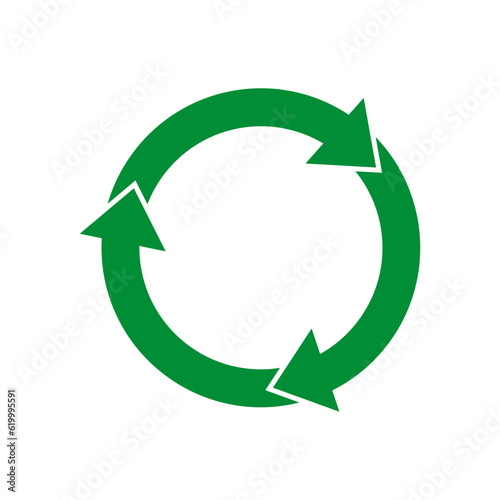 Cuadro en lienzo Recycle sign. Green circular arrow. Vector illustration. EPS 10.