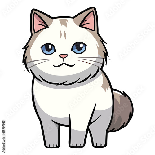 Feline Delight  Adorable Birman Cat in a 2D Artwork