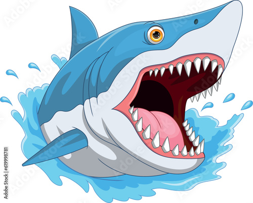 angry shark cartoon