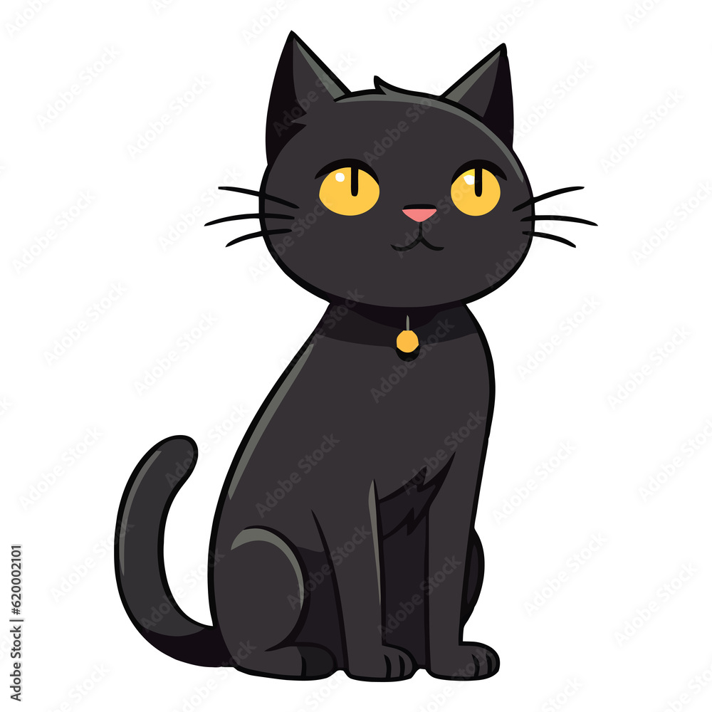Artistic Portrayal: 2D Illustration of a Bombay Feline Artistic Portrayal: 2D Illustration of a Bombay Feline