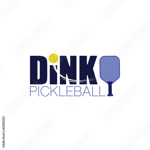Pickleball paddle and ball poster
