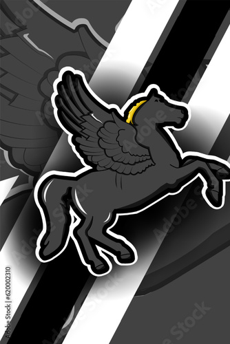 Pegasus Mascot Logo Gaming Design