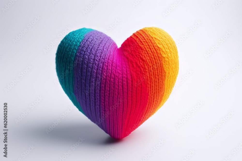 heart of the rainbow | knit heart multicolored 