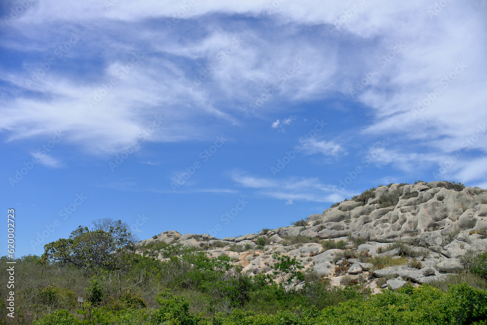 clouds over the mountains, mountainous landscape, Pedra de São Pedro,rocks and blue sky with clouds, Monte das Gameleiras, Brazil, trails in brazil, trails in northeastern Brazil, tourism
