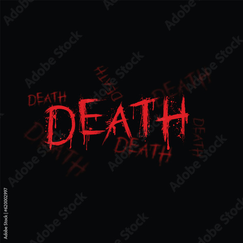 Blood splash death English letters background