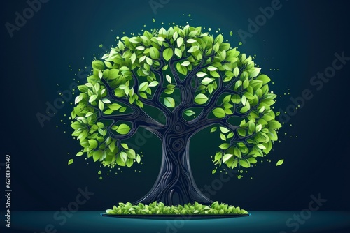 llustration images, Ecosystem restoration, environment day concept tree background. Ecology project concept, Generative AI illustration © AITTHIPHONG