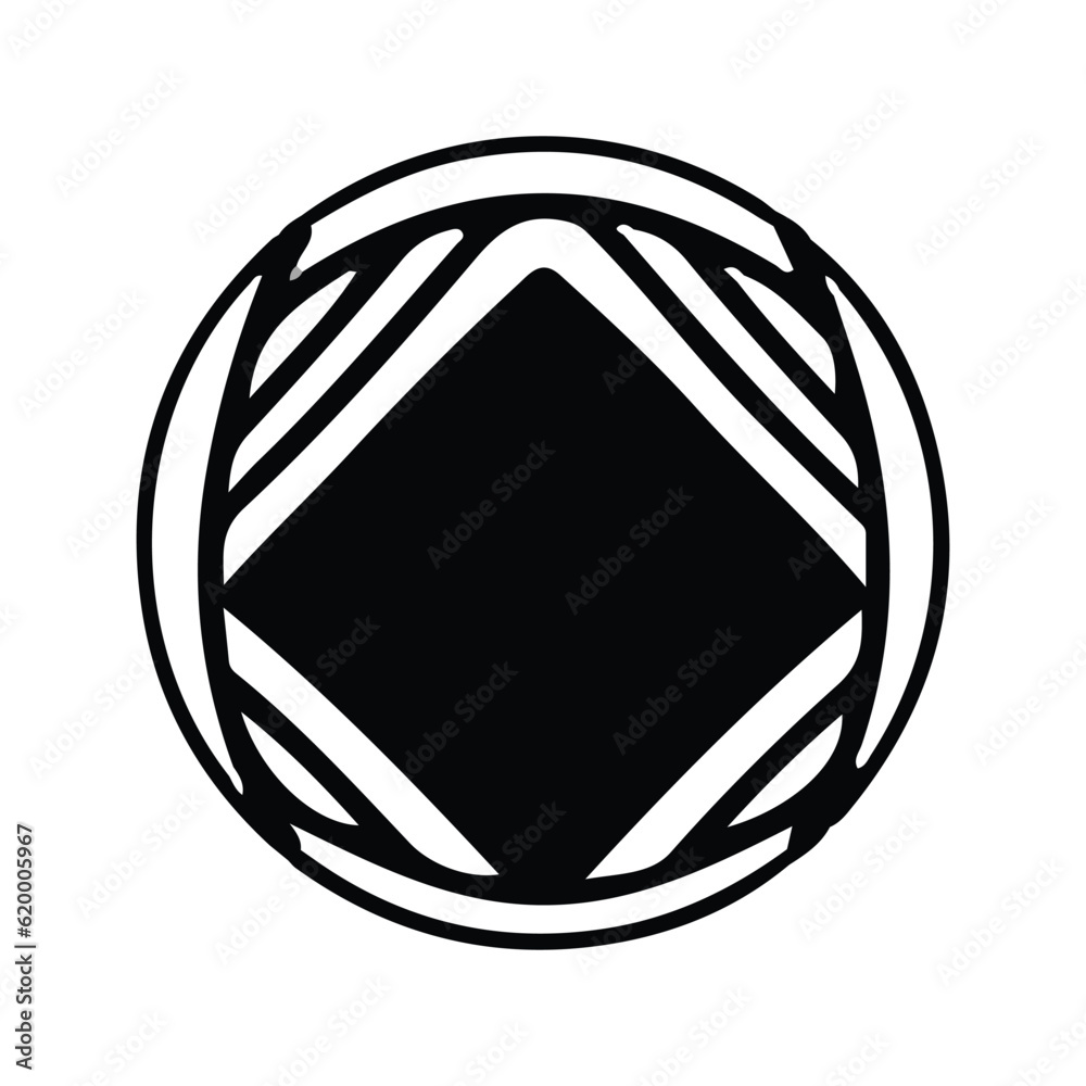 hand drawing symmetry icon or logo and symmetry flower, complex circle ...