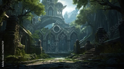 Mysterious MMORPG Game Art Environment