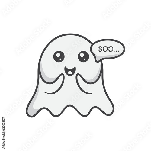 Cute And Adorable ghost vector illustration