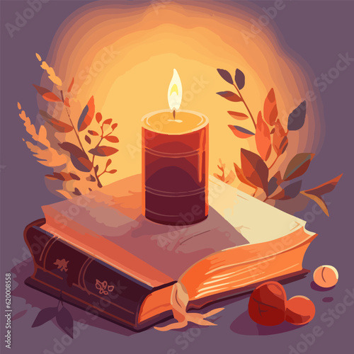 book with light candle vintage graphic print t shirt