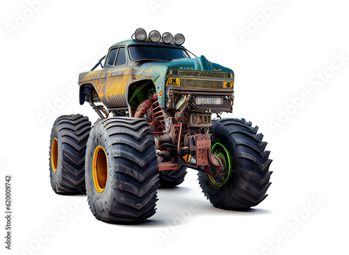 cool bigfoot truck on a transparent background (PNG) AI generator