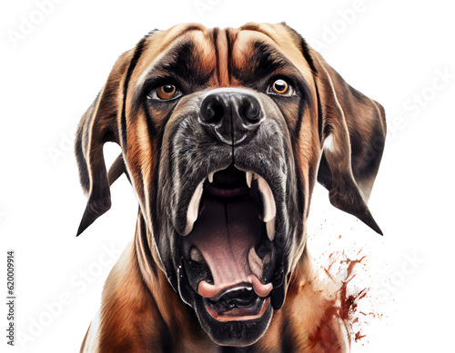 Ferocious rabid dogs may spread rabies on transparent backgrounds (PNG). AI generator. photo