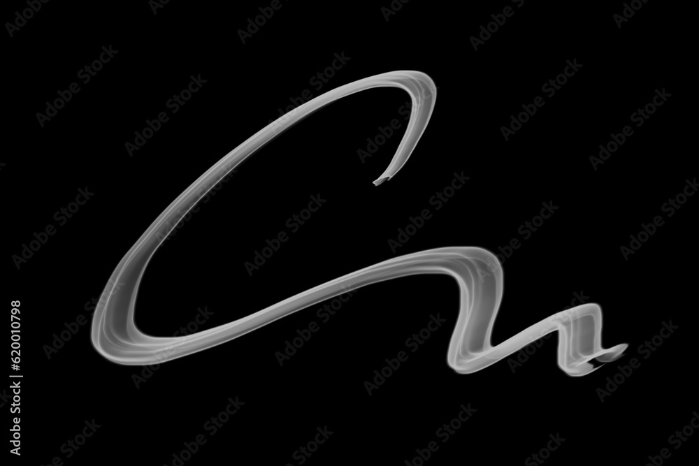 Obraz premium free line Smoke spreading on dark background ep47