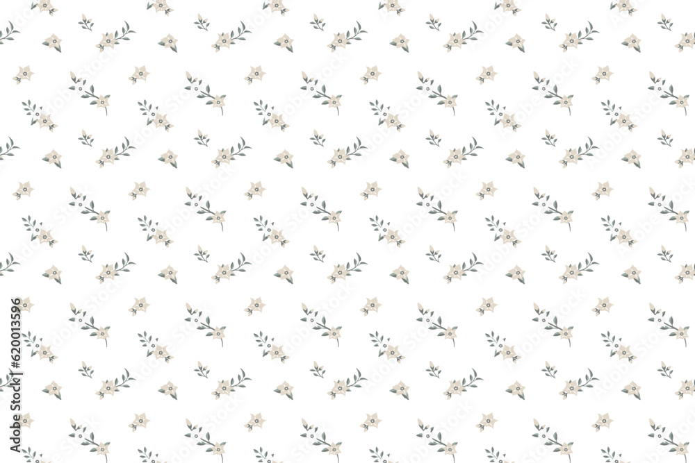 A tiny bread flower on seamless pattern background A tiny bread flower on seamless pattern background