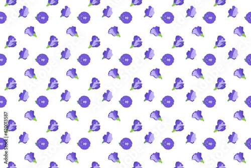 A tiny butterfly pea flower as seamless pattern ep02