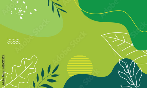 world environment day banner with leaf plant on green background vector design