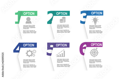 infographic elements  template, business concept with, 6 steps  , minimal shape design for workflow layout, diagram, annual report, web design.Creative banner, label vector