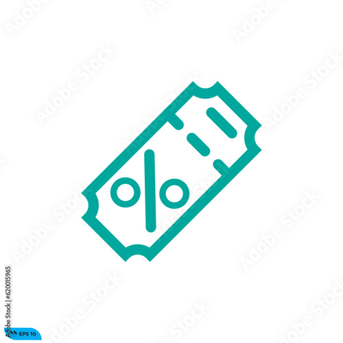 Ticket icon vector graphic of template