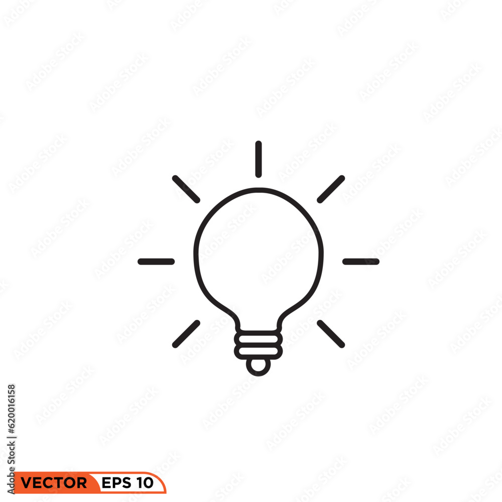 Lamp line style icon vector graphic of template Lamp line style icon vector graphic of template