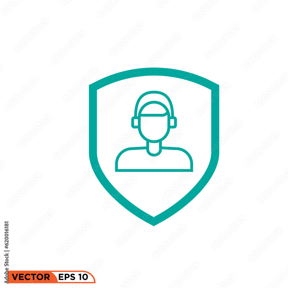Shield human icon vector graphic of template Shield human icon vector graphic of template