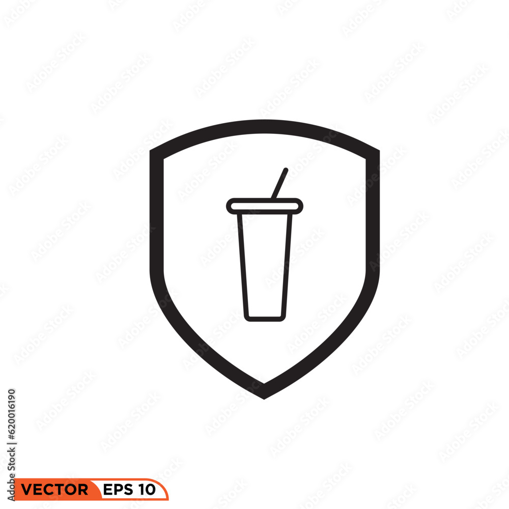 Shield drink icon vector graphic of template Shield drink icon vector graphic of template
