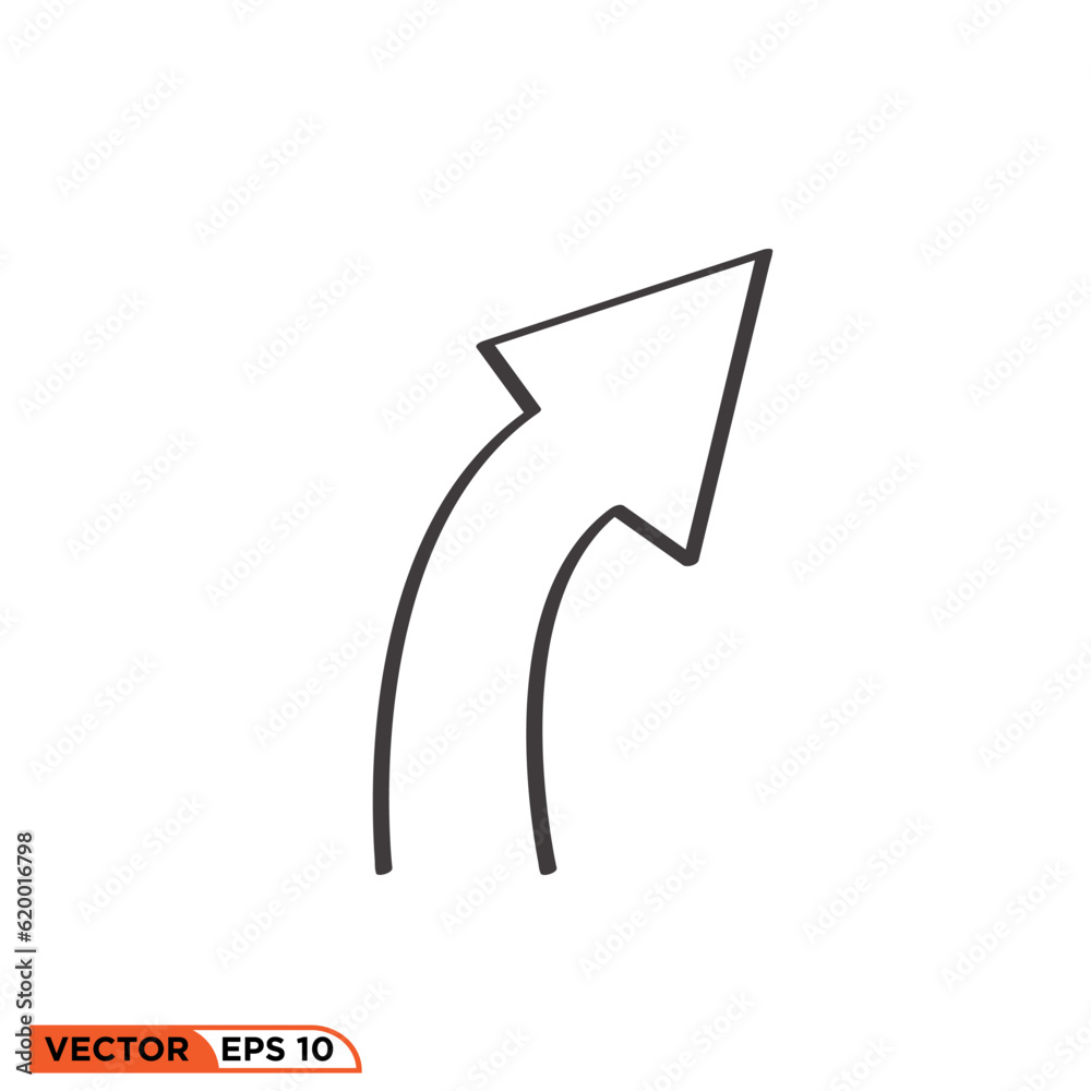 Arrow abstract icon vector graphic of template line style Arrow abstract icon vector graphic of template line style