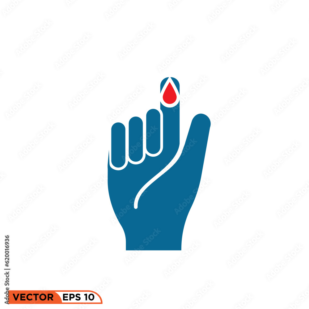 Obraz premium bleeding index finger icon vector graphic of template 