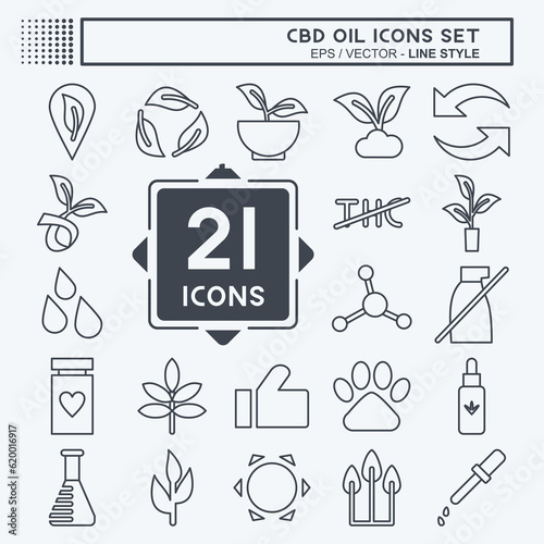 Icon Set CBD Oil. related to Education symbol. simple design editable. simple illustration