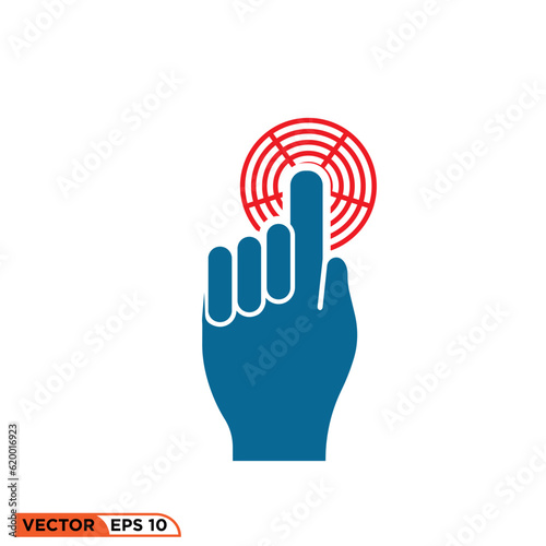 Index finger button icon vector graphic of template 