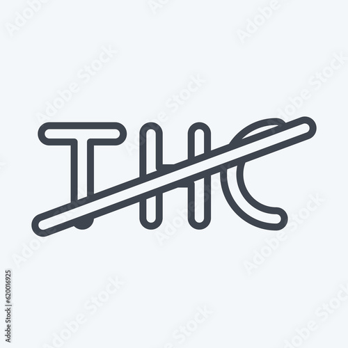 Icon Zero THC. related to CBD Oil symbol. simple design editable. simple illustration