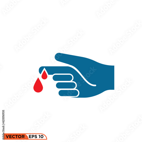 bleeding index finger icon vector graphic of template 
