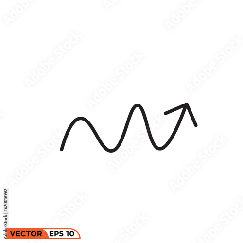 Arrow abstract icon vector graphic of template line style