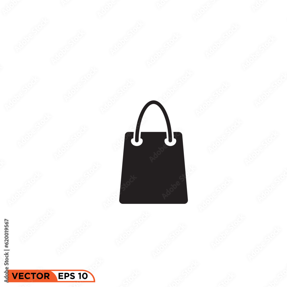 Shopping bag icon vector graphic of template Shopping bag icon vector graphic of template