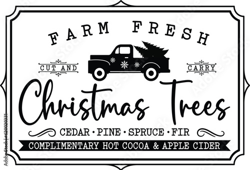 Christmas farm fresh sign 