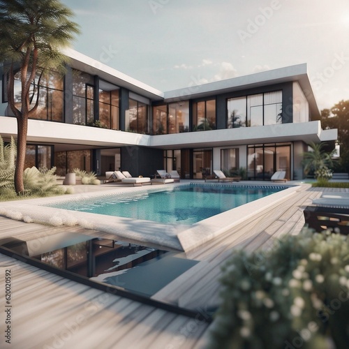 modern house with pool © Skyfall