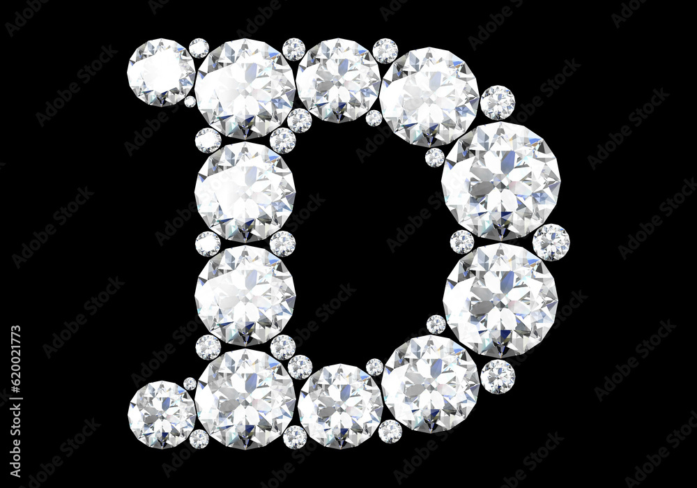 Diamond letters with gemstones (high resolution 3D image) Diamond letters with gemstones (high resolution 3D image)