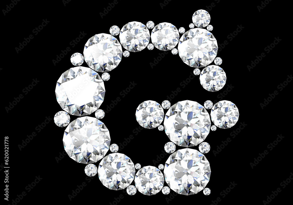 Diamond letters with gemstones (high resolution 3D image) Diamond letters with gemstones (high resolution 3D image)