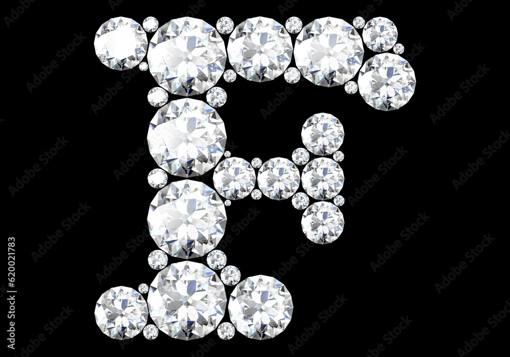 Diamond letters with gemstones (high resolution 3D image) Diamond letters with gemstones (high resolution 3D image)