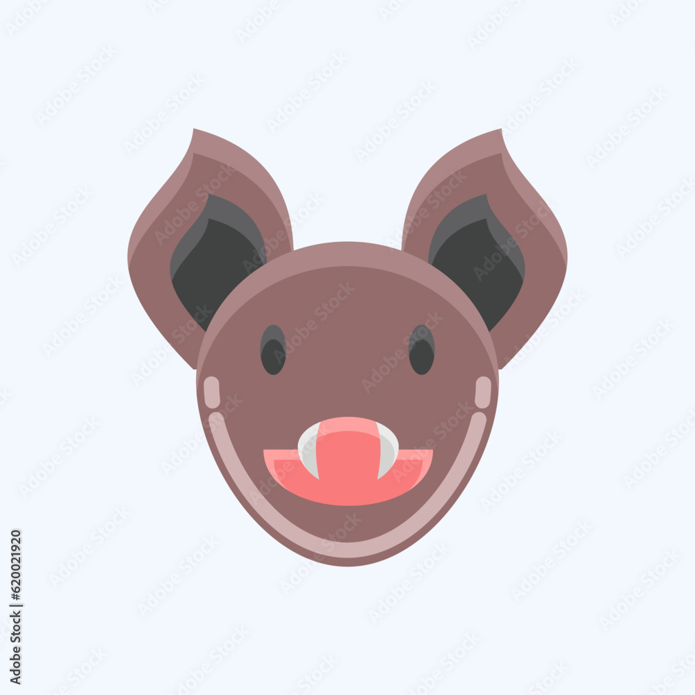 Icon Bat. related to Animal Head symbol. simple design editable. simple illustration Icon Bat. related to Animal Head symbol. simple design editable. simple illustration