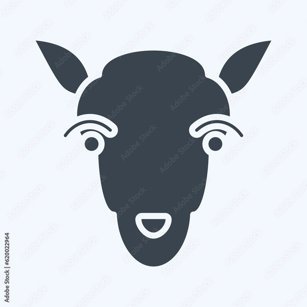 Icon Lamb. related to Animal Head symbol. simple design editable. simple illustration