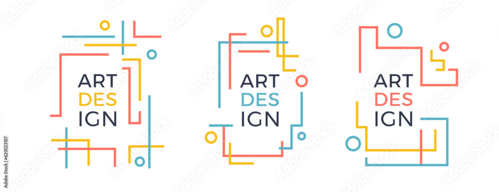 Modern graphic design text boxes. Set of abstract vector art ...