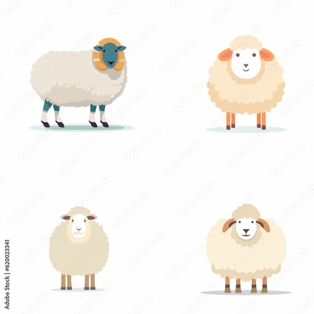 cartoon white sheep vector art illustration cartoon white sheep vector art illustration